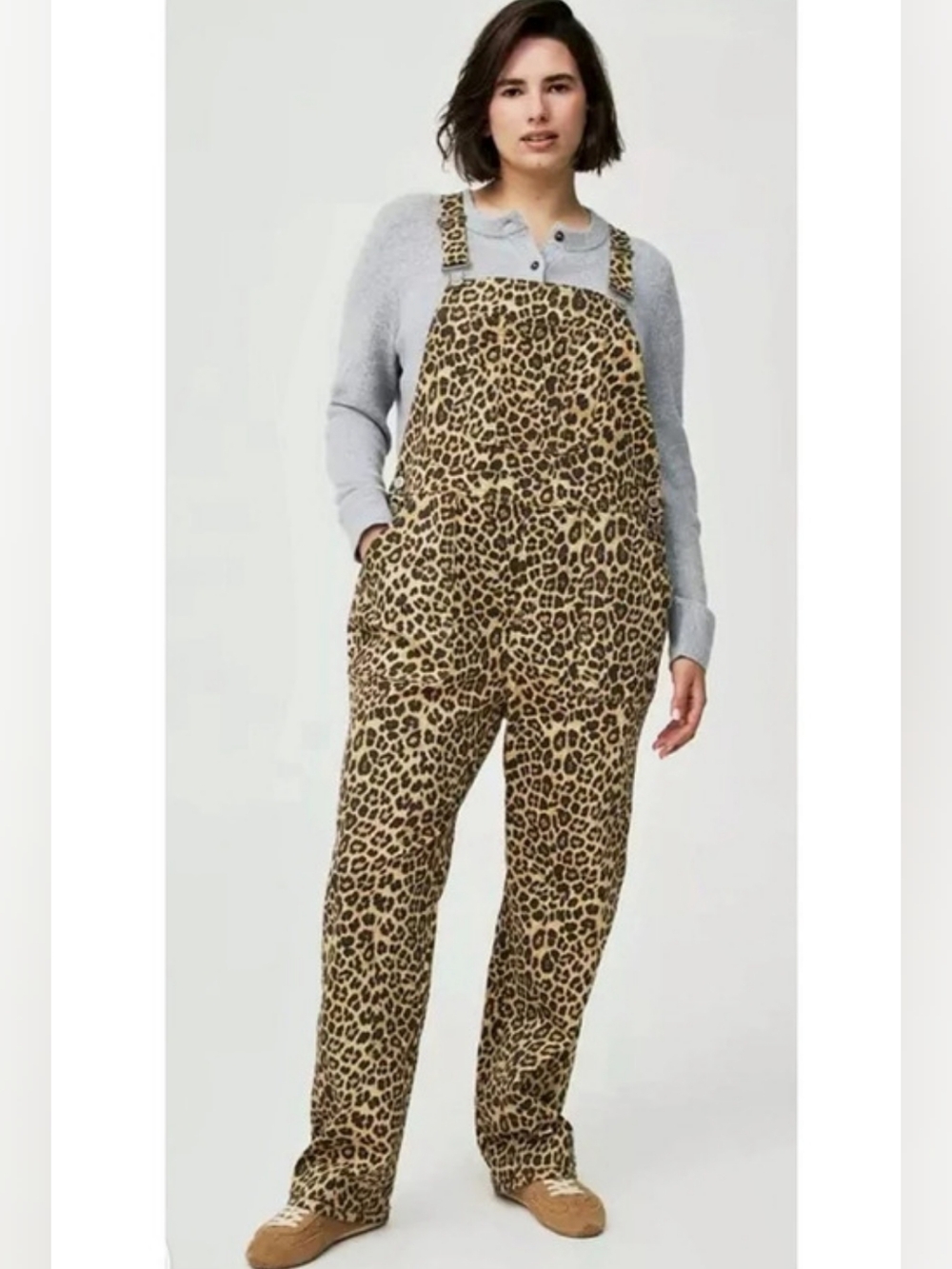 NWT Torrid Vintage Stretch Denim Overalls Size 12 Leopard 4139-